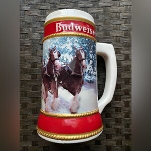 The Limited Edition Budweiser Clydesdale Holiday Stein NIB